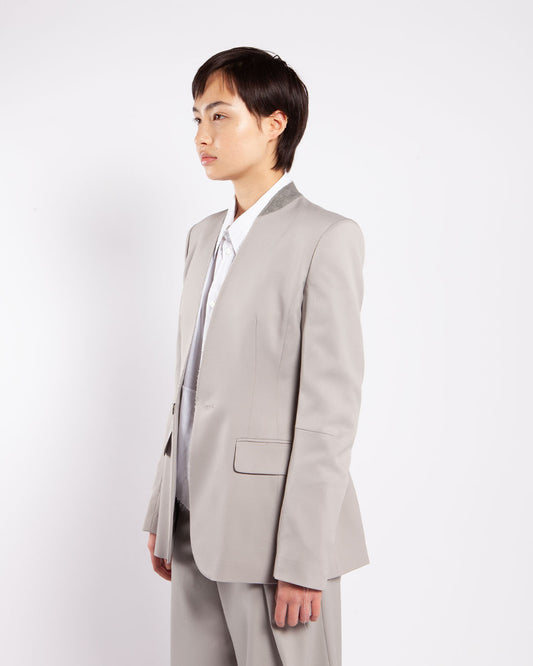 MM6 by Maison Margiela Collarless Suit Jacket Taupe