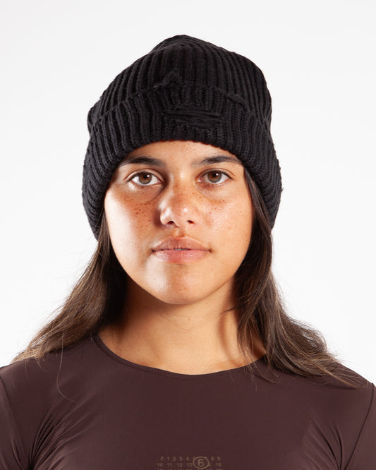 MM6 by Maison Margiela Distressed Beanie Black