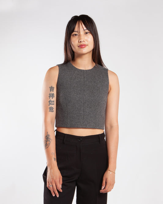 MM6 by Maison Margiela Wool Felt Top Grey