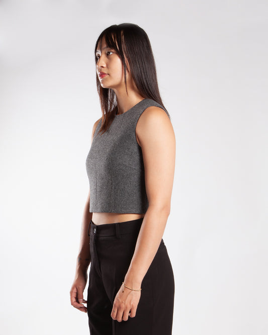 MM6 by Maison Margiela Wool Felt Top Grey