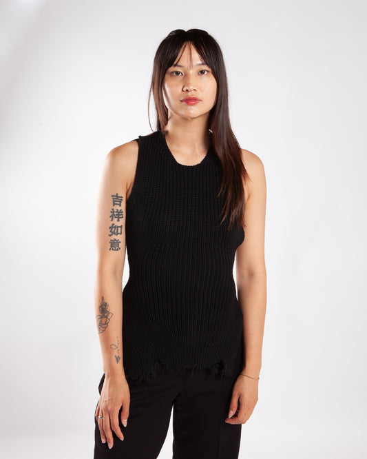MM6 by Maison Margiela Wool Knit Top Black