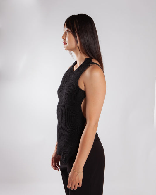 MM6 by Maison Margiela Wool Knit Top Black