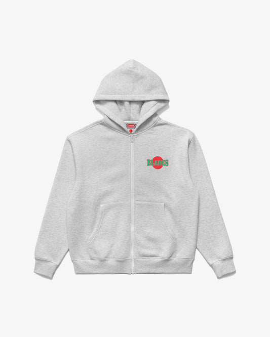 Metalwood Blades Gym Zip Hooded Sweatshirt Heather Grey