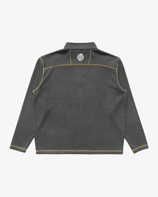 Metalwood Contrast Stitch 1/4 Zip Pullover Grey