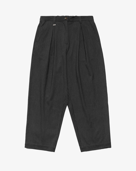 Metalwood Elastic Waist Baggy Pant Grey Pinstripe