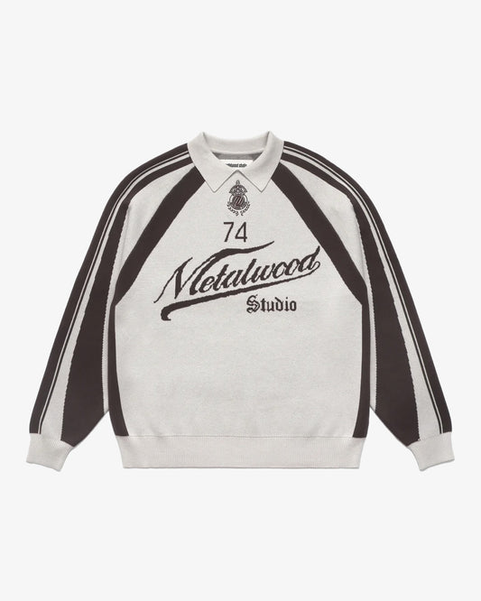 Metalwood Studio Knit Football Top Cream