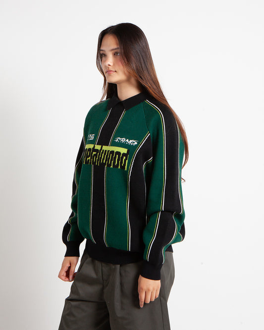 Metalwood Studio Knit Football Top Green