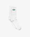 Metalwood Studio Oval Logo Crew Sock White