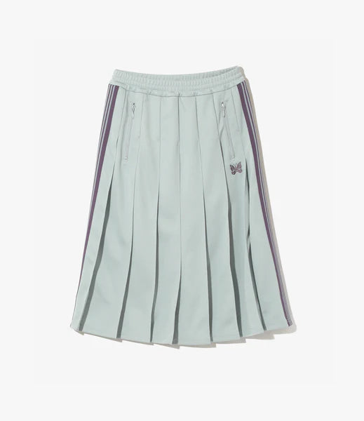 Needles Pleated Track Skirt - Poly Smooth Sax Blue