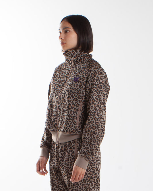 Needles Track Jacket - Poly Jacquard Leopard