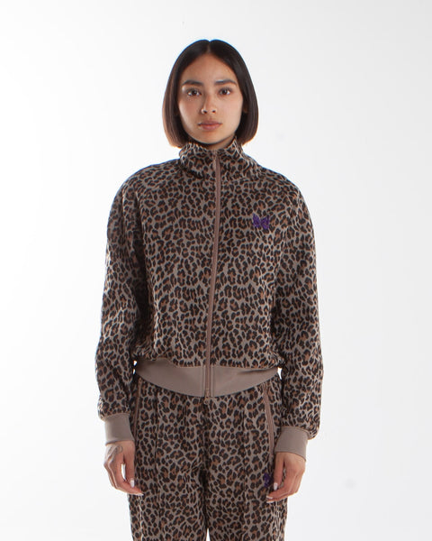 Needles Track Jacket Poly Jacquard Leopard
