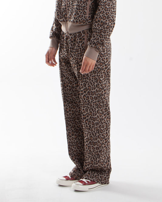 Needles Track Pant - Poly Jacquard Leopard