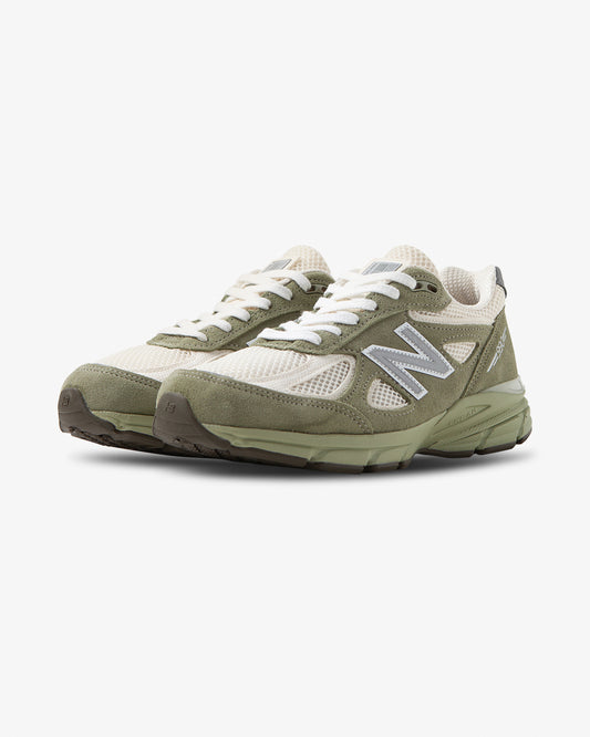New Balance sneaker, green sneaker, Made in USA, women, front view