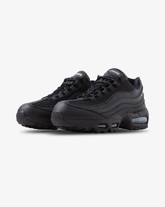 Black Nike WMNS Air Max 95 sneaker, angled front view