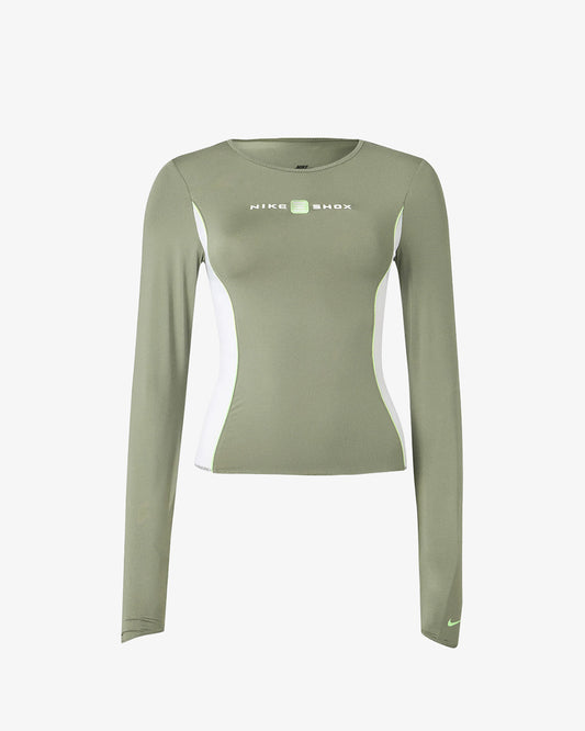 Nike Sportswear Shox Long Sleeve Top Silver Sage/White