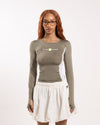 Nike Sportswear Shox Long Sleeve Top Silver Sage/White