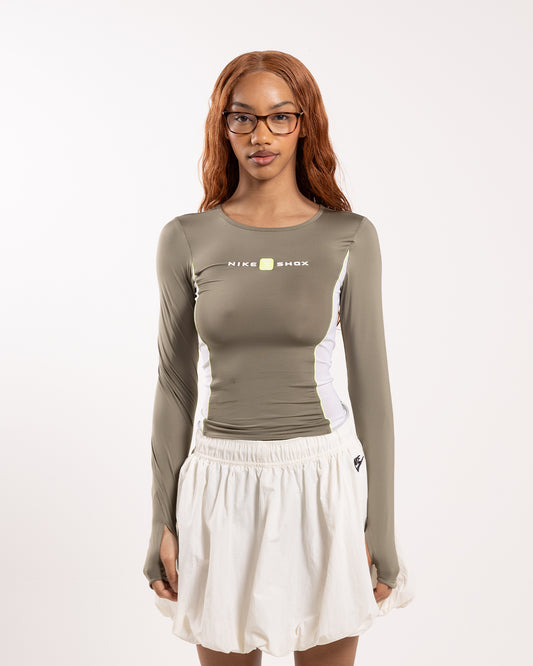 Nike Sportswear Shox Long Sleeve Top Silver Sage/White