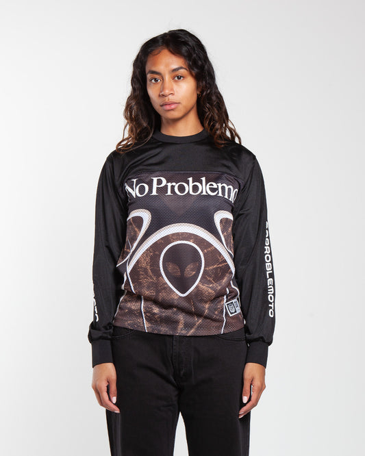 No Problemo Alien LS Moto Shirt Black