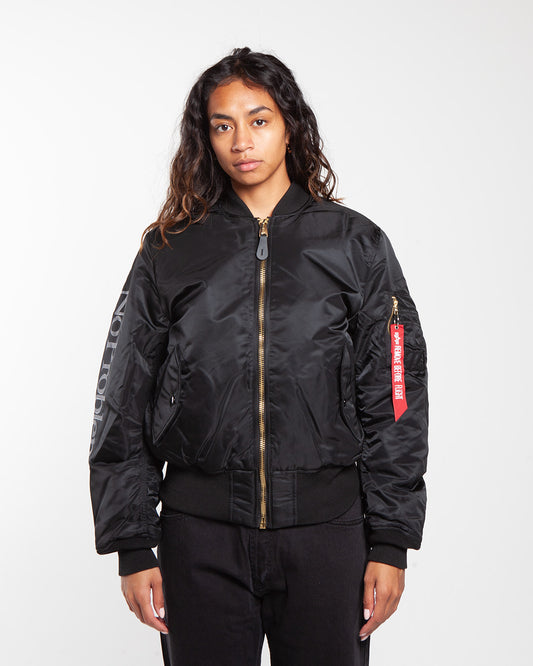 No Problemo Alpha Industries No War MA-1 Jacket Black