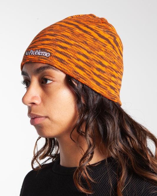 No Problemo Glitch Skull Hat Orange