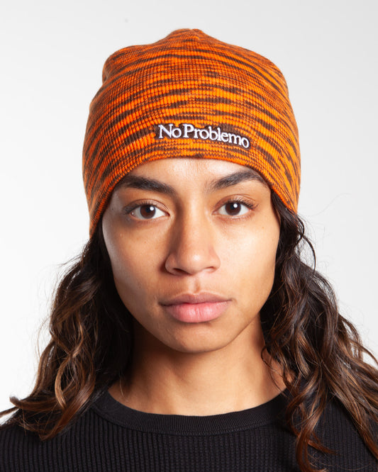 No Problemo Glitch Skull Hat Orange