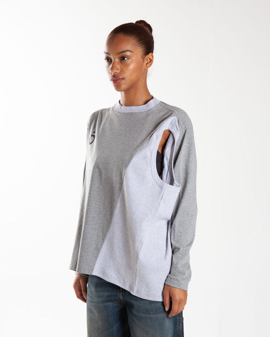 Nomarhythm Textile 4 Sleeve Tee Shirt Gray