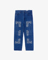 Nomarhythm Textile Bandana Embroidery Denim Pants Indigo