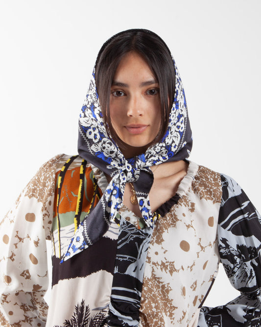 Nomarhythm Textile DYG Hoody Silk Scarf Black