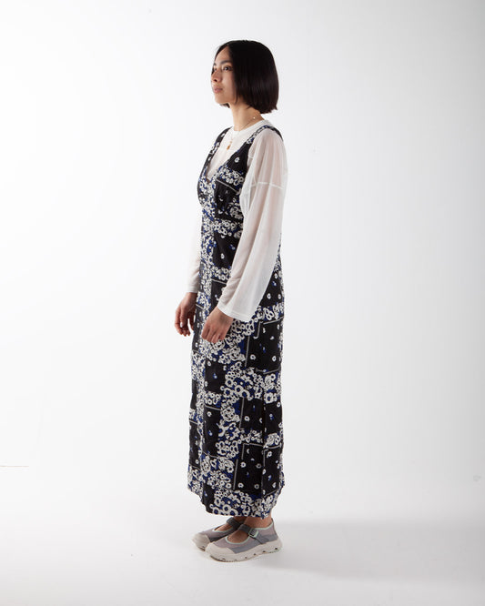 Nomarhythm Textile DYG Patchwork Slip Dress Black White
