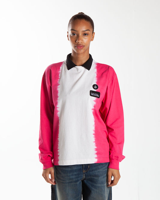 Nomarhythm Textile Hand Dye Polo Tee Shirt Pink