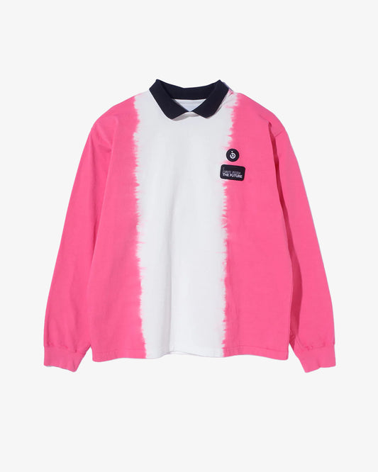 Nomarhythm Textile Hand Dye Polo Tee Shirt Pink