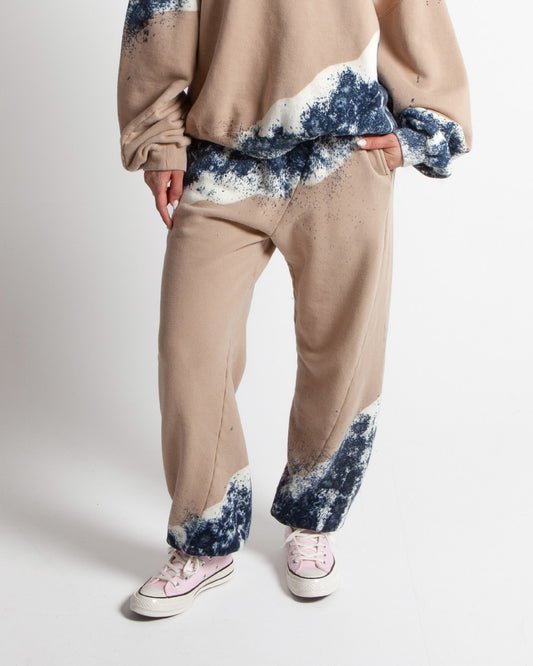 Nomarhythm Textile Hand Dye Twist Pants Beige Blue