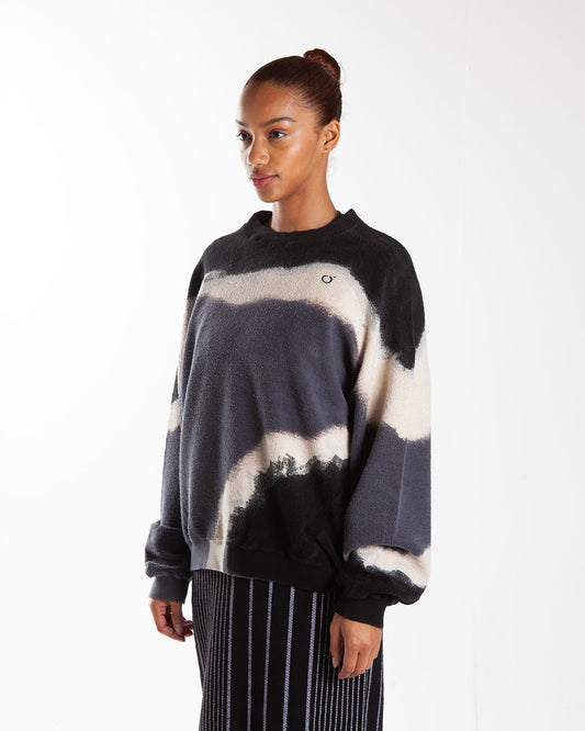 Nomarhythm Textile Hand Dye Twist Sweat Gray/Black