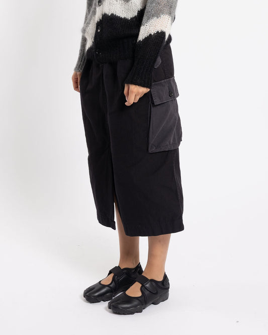 Nomarhythm Textile Long Work Skirt Black
