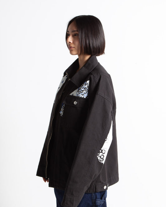 Nomarhythm Textile Sign Print Work Jacket Black