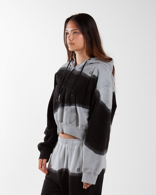 Nomarhythm Textile Hand Dye Twist Parka Gray/Black
