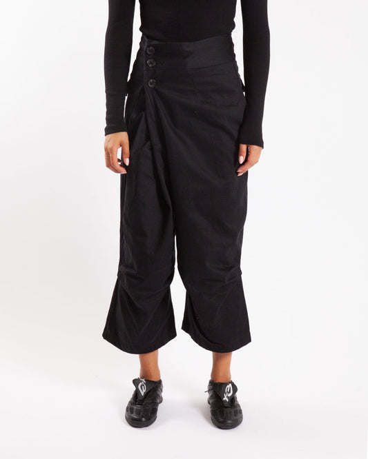 Y-3 Twill Wide Leg Pant Black