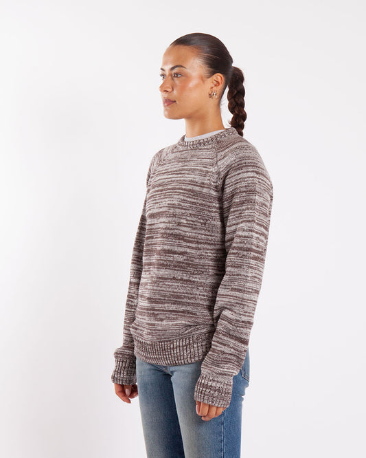 Pop Trading Company Knitted Melange Logo Crewneck Delicioso/Off White