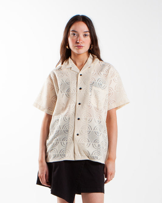 Potato Head Monogram Short Sleeve Shirt Beige