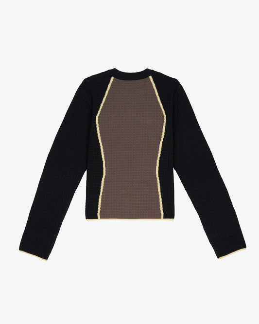 Brain Dead Organic Waffle Knit Top Mixed Greys