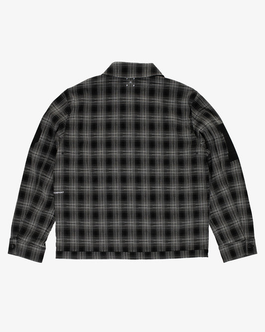 Pop Trading Company Checked Football Jacket Charcoal