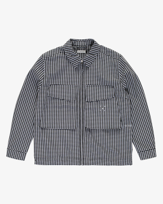 Pop Trading Company Gingham Boxer Overshirt Black/Off White