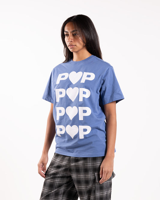 Pop Trading Company Hearts T-Shirt Dutch Blue