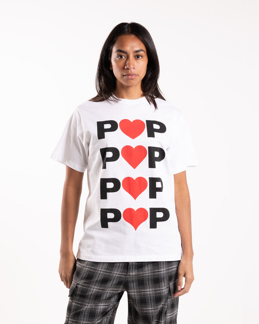 Pop Trading Company Hearts T-Shirt White