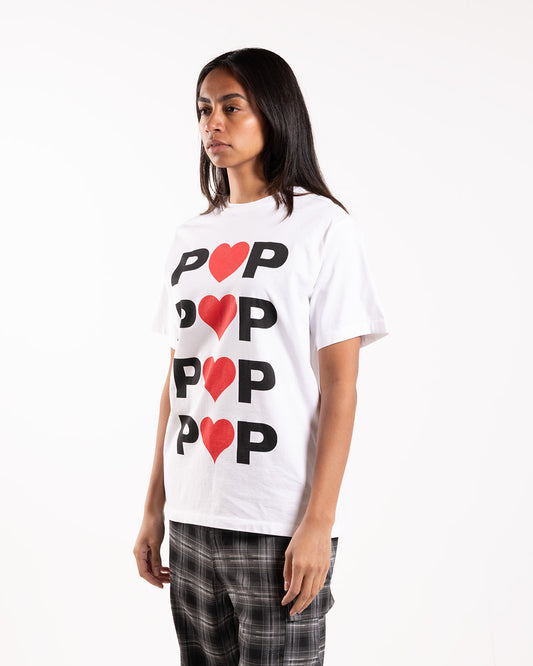 Pop Trading Company Hearts T-Shirt White