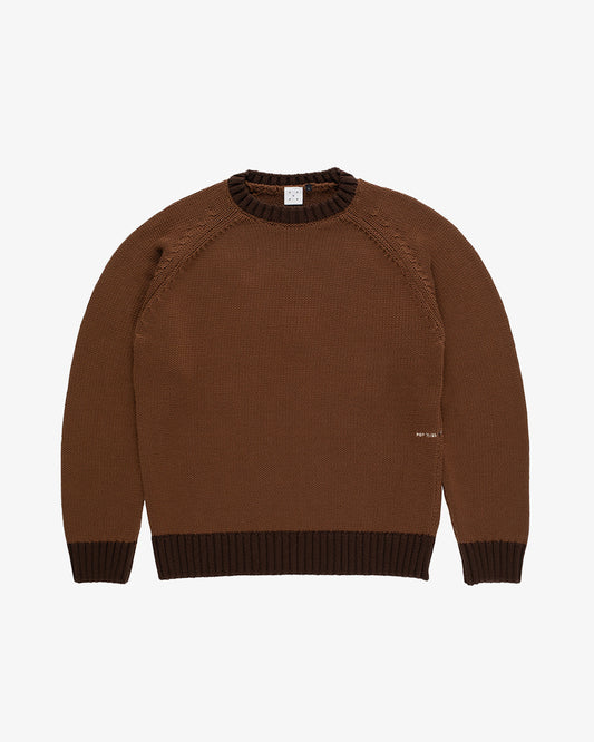 Pop Trading Company Knitted Logo Crewneck Bison