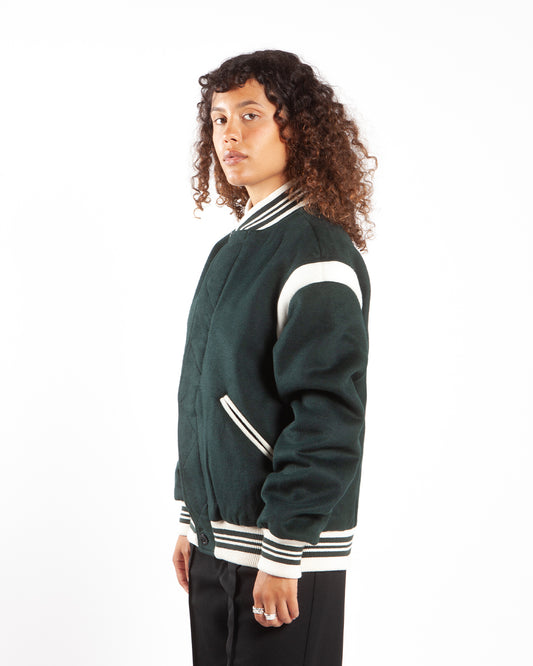 Pop Trading Company Parra Varsity Jacket Pine Green