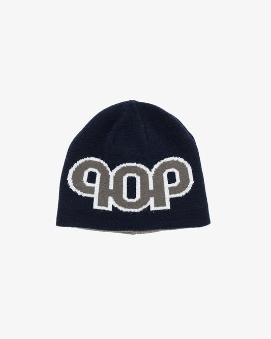 Pop Trading Company Reversible Pub Skull Beanie Grey/Navy