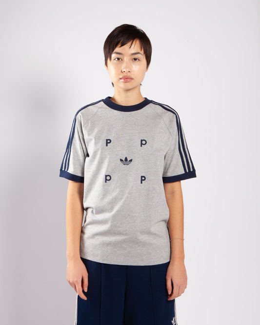 Pop Trading Company x adidas Classic T-Shirt Grey/Navy