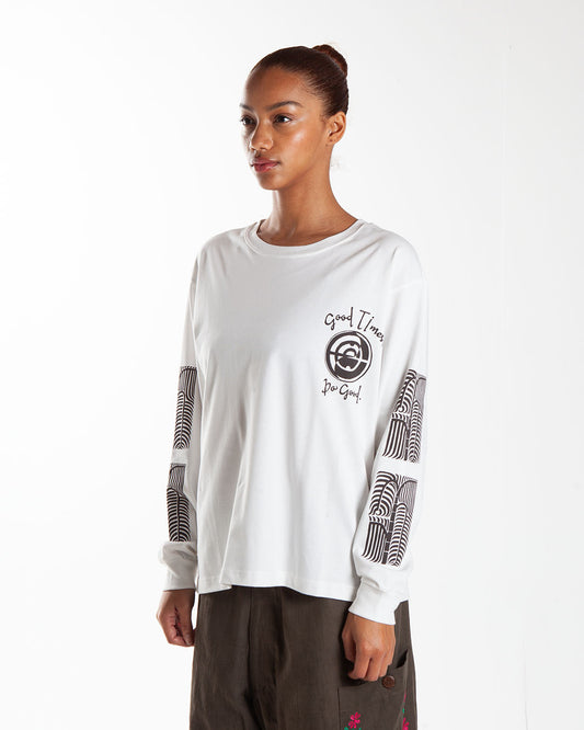 Potato Head Chakra-Bli Made Long Sleeve T-Shirt Off White